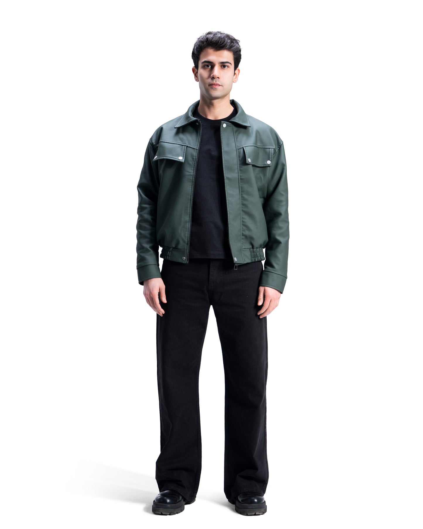 Double Pocket Leather Jacket