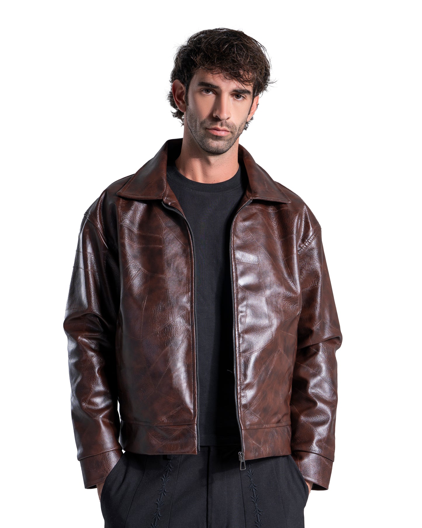 Textured Leather Jacket